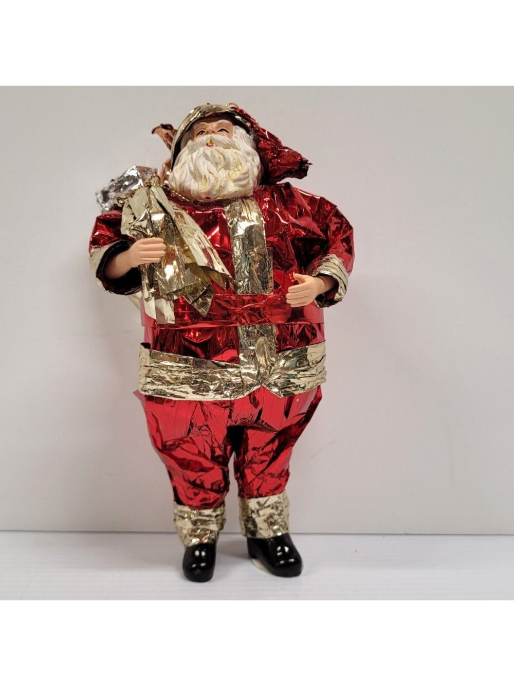 Silvestri Santa Red & Gold Foil Suit 1991 Santa 9'' Ornament Figurine Hanging